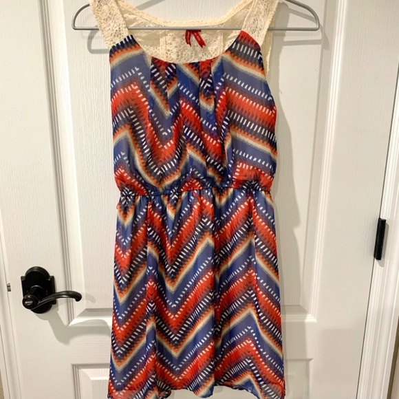 Red Camel Dresses & Skirts - Red Camel Light and Airy Chevron Pattern Crochet Dress